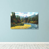 Uitzicht van de Lion en de Capilano Canvas Afdruk (Insitu (Houten vloer))