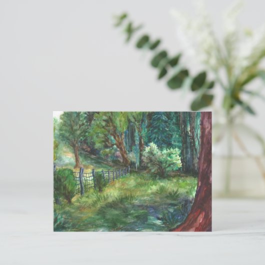 "Uitzicht van de Lodge." Briefkaart (Staand voorkant)