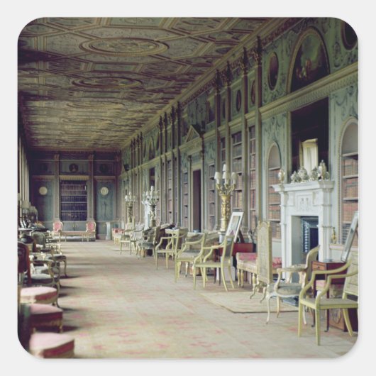 Uitzicht van de Long Gallery Vierkante Sticker (Voorkant)