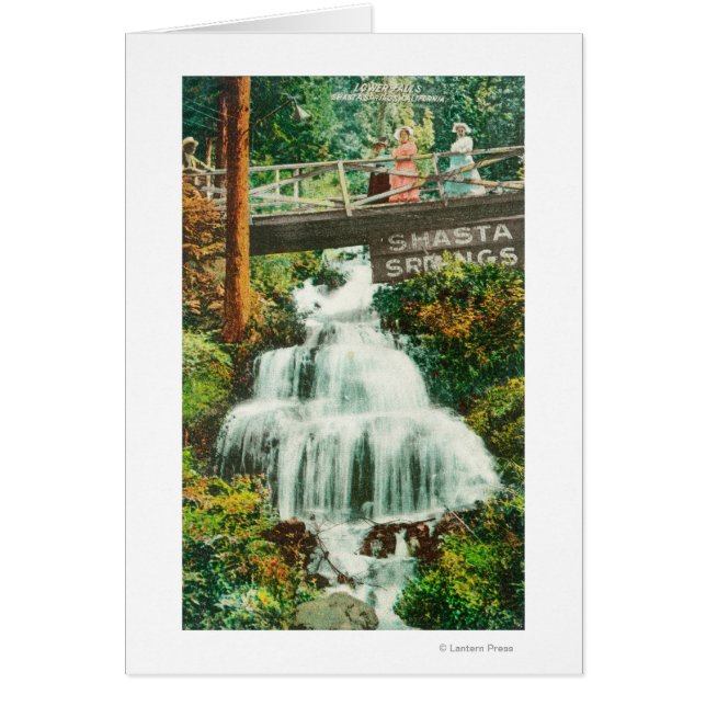 Uitzicht van de Lower FallsShasta Springs, CA (Voorkant)