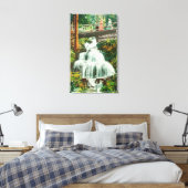 Uitzicht van de Lower FallsShasta Springs, CA Canvas Afdruk (Insitu (Slaapkamer))