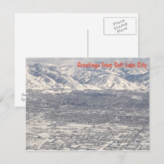 Uitzicht van de lucht - Groeten van het meer van S Briefkaart (Voorkant / Achterkant)