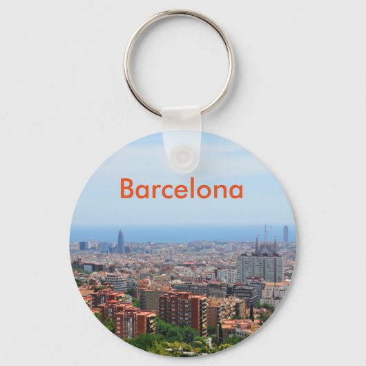 Uitzicht van de lucht in Barcelona, Spanje Sleutelhanger (Voorkant)