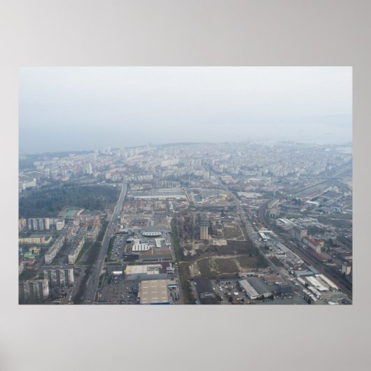 Uitzicht van de lucht in Burgas City, Bulgarije Poster (Voorkant)