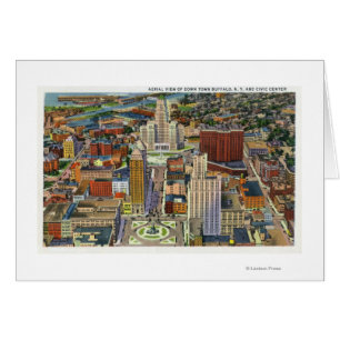 Uitzicht van de lucht in de binnenstad en het Civi