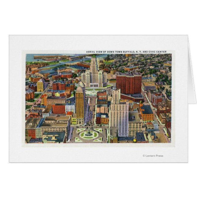 Uitzicht van de lucht in de binnenstad en het Civi (Voorkant Horizontaal)