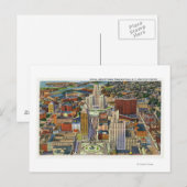 Uitzicht van de lucht in de binnenstad en het Civi Briefkaart (Voorkant / Achterkant)