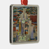 Uitzicht van de lucht in de binnenstad en het Civi Metalen Ornament (Rechts)