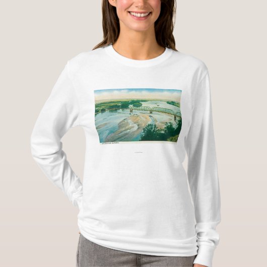Uitzicht van de lucht in de rivier en de brug t-shirt (Voorkant)