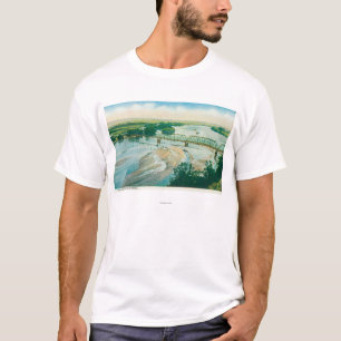 Uitzicht van de lucht in de rivier en de brug t-shirt