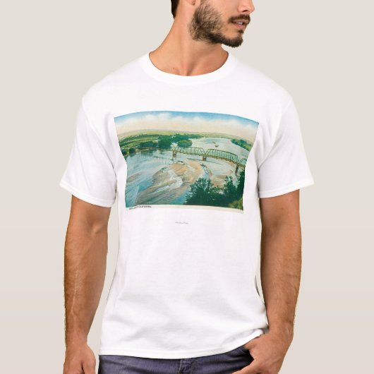 Uitzicht van de lucht in de rivier en de brug t-shirt (Voorkant)
