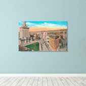 Uitzicht van de lucht in de stad Oakland, CA Canvas Afdruk (Insitu (Houten vloer))