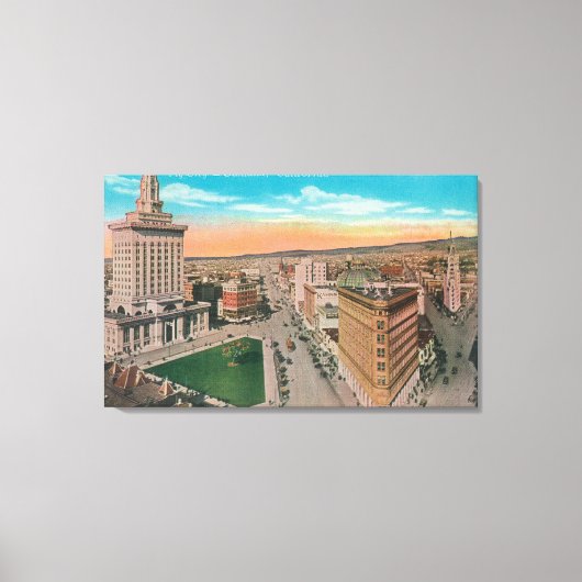 Uitzicht van de lucht in de stad Oakland, CA Canvas Afdruk (Voorkant)