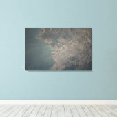 Uitzicht van de lucht in het gebied Port-au-Prince Canvas Afdruk (Insitu (Houten vloer))
