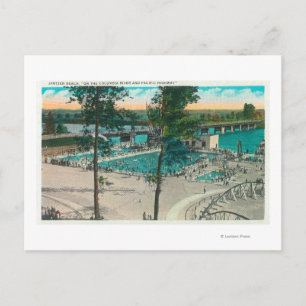 Uitzicht van de lucht in het zwemgebied briefkaart