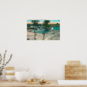 Uitzicht van de lucht in het zwemgebied poster (Keuken)