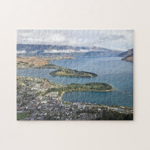 Uitzicht van de lucht in Queenstown, Nieuw-Zeeland Legpuzzel