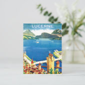 Uitzicht van de lucht, Luzerne-stad en een meer, Z Briefkaart (Staand voorkant)