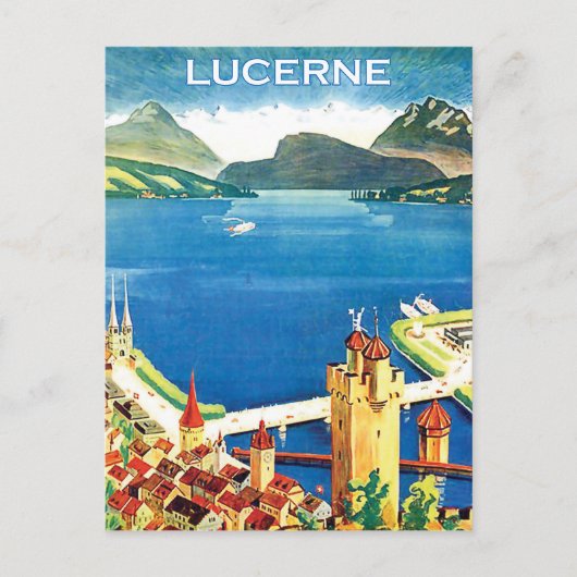 Uitzicht van de lucht, Luzerne-stad en een meer, Z Briefkaart (Voorkant)
