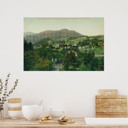 Uitzicht van de lucht, Mt Tamalpais Poster (Keuken)