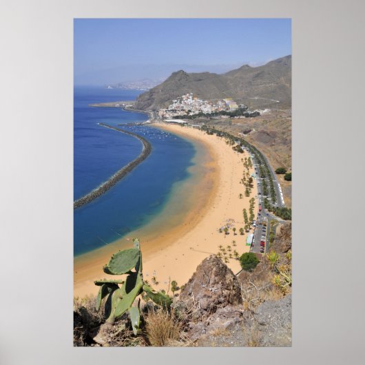 Uitzicht van de lucht op het strand van Tenerife Poster (Voorkant)