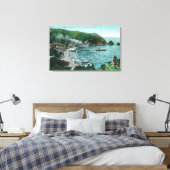 Uitzicht van de lucht van Avalon en Bay Canvas Afdruk (Insitu (Slaapkamer))