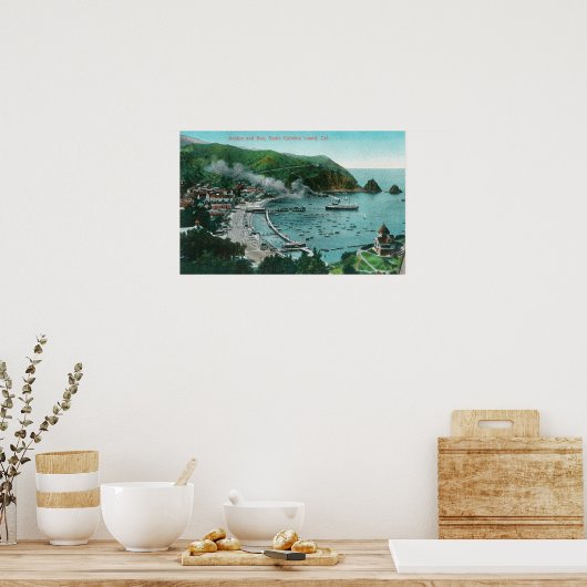 Uitzicht van de lucht van Avalon en Bay Poster (Keuken)