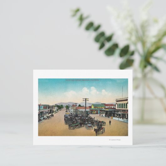 Uitzicht van de lucht van de benedenhoofdstraat Pe Briefkaart (Staand voorkant)