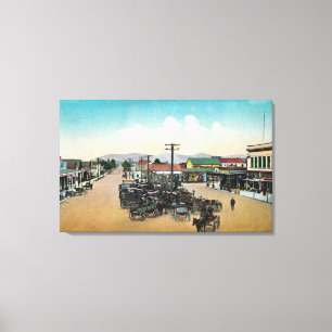 Uitzicht van de lucht van de benedenhoofdstraat Pe Canvas Afdruk