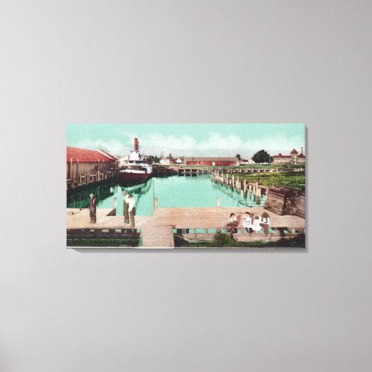 Uitzicht van de lucht van de WharfPetaluma, CA Canvas Afdruk (Voorkant)