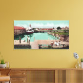 Uitzicht van de lucht van de WharfPetaluma, CA Canvas Afdruk (Insitu (Woonkamer))