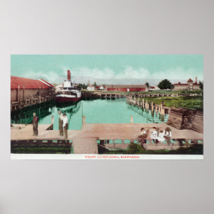 Uitzicht van de lucht van de WharfPetaluma, CA Poster