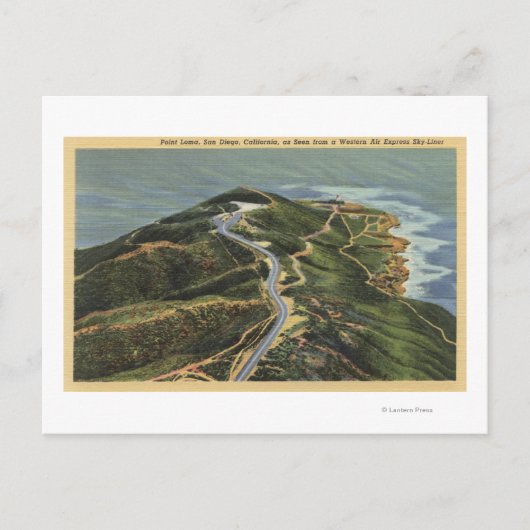 Uitzicht van de lucht van Point Loma Briefkaart (Voorkant)