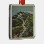 Uitzicht van de lucht van Point Loma Metalen Ornament (Rechts)