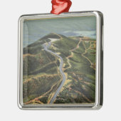 Uitzicht van de lucht van Point Loma Metalen Ornament (Links)