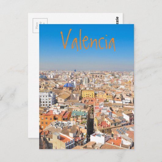 Uitzicht van de lucht van Valencia, Spanje Briefkaart (Voorkant / Achterkant)