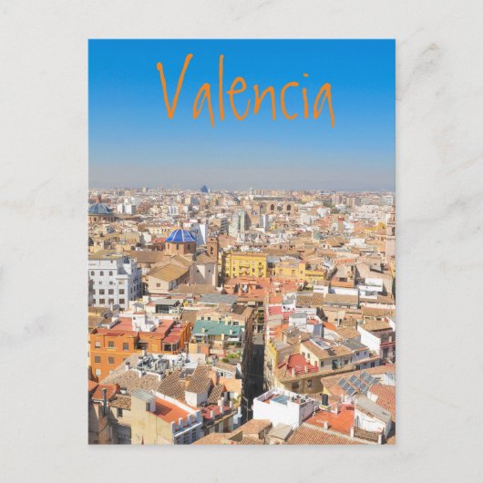 Uitzicht van de lucht van Valencia, Spanje Briefkaart (Voorkant)