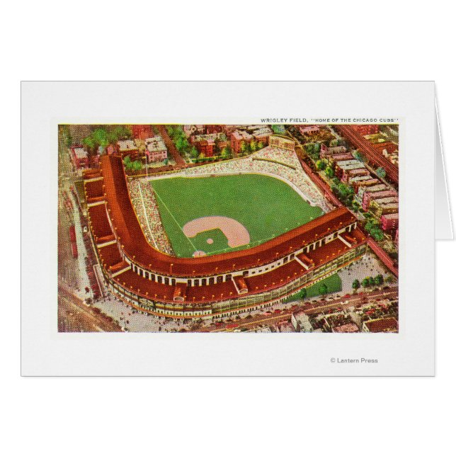 Uitzicht van de lucht van Wrigley FieldChicago, IL (Voorkant Horizontaal)