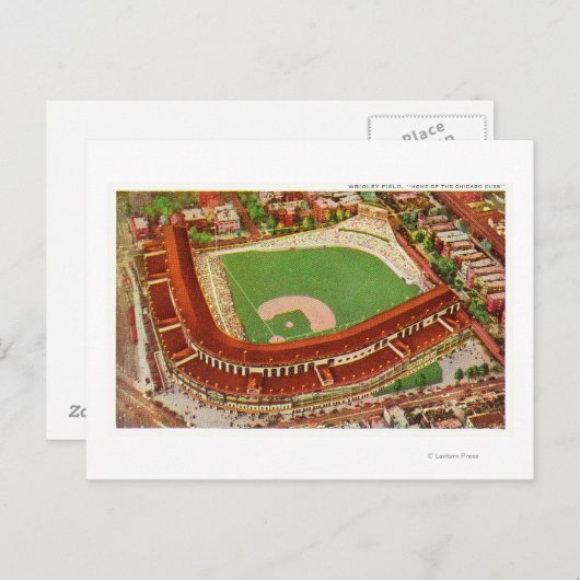 Uitzicht van de lucht van Wrigley FieldChicago, IL Briefkaart (Voorkant / Achterkant)