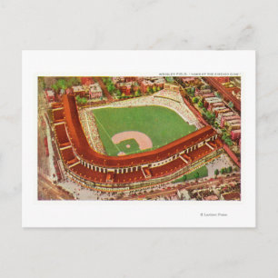 Uitzicht van de lucht van Wrigley FieldChicago, IL Briefkaart