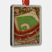 Uitzicht van de lucht van Wrigley FieldChicago, IL Metalen Ornament (Rechts)