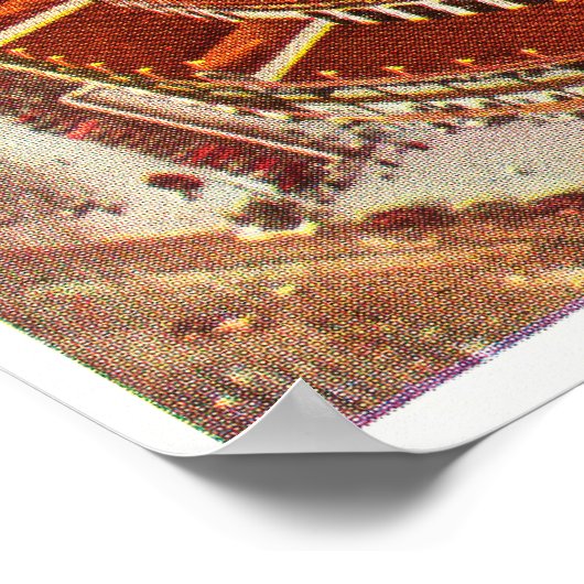 Uitzicht van de lucht van Wrigley FieldChicago, IL Poster (Hoek)