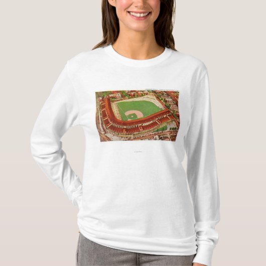Uitzicht van de lucht van Wrigley FieldChicago, IL T-shirt (Voorkant)