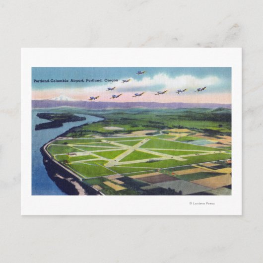 Uitzicht van de luchthaven Portland-Columbia Briefkaart (Voorkant)