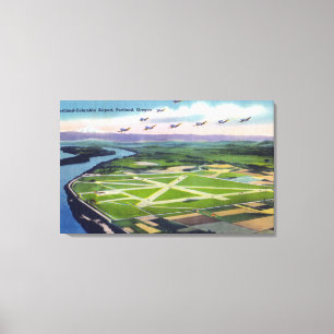 Uitzicht van de luchthaven Portland-Columbia Canvas Afdruk