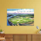 Uitzicht van de luchthaven Portland-Columbia Canvas Afdruk (Insitu (Woonkamer))