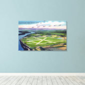 Uitzicht van de luchthaven Portland-Columbia Canvas Afdruk (Insitu (Houten vloer))
