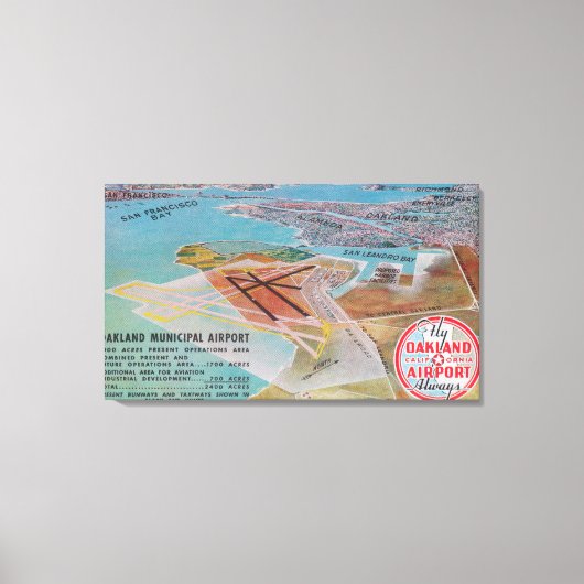 Uitzicht van de luchthaven van Gemeentelijk en SF  Canvas Afdruk (Voorkant)
