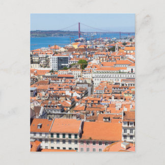 Uitzicht van de luchthaven van Lissabon, Portugal Briefkaart