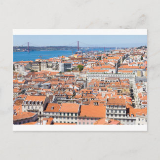 Uitzicht van de luchthaven van Lissabon, Portugal Briefkaart